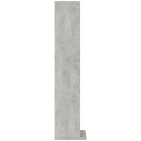 vidaXL Mobile Porta CD Grigio Cemento 21x20x88 cm in Legno Multistrato