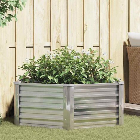 Letto Rialzato In Acciaio Zincato 320x80x77 Cm – Fioriera Da Esterno Con Fondo Aperto, Per Orto E Balcone