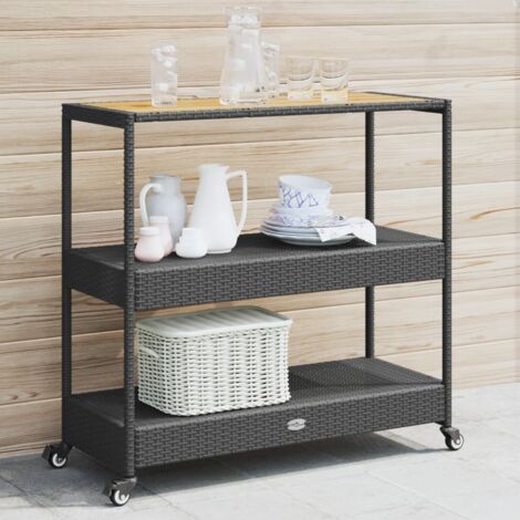 Carrello da Bar a 3 Ripiani, Carrello da Servizio Industriale con Vassoio Rimovibile, 4 Ruote Bloccabili e 1 Maniglia, Carrello da Cucina con | Leroy Merlin