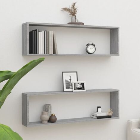Maison Exclusive - Mensole Parete a Cubo 6 pz Grigio Lucido 30x15x30 cm