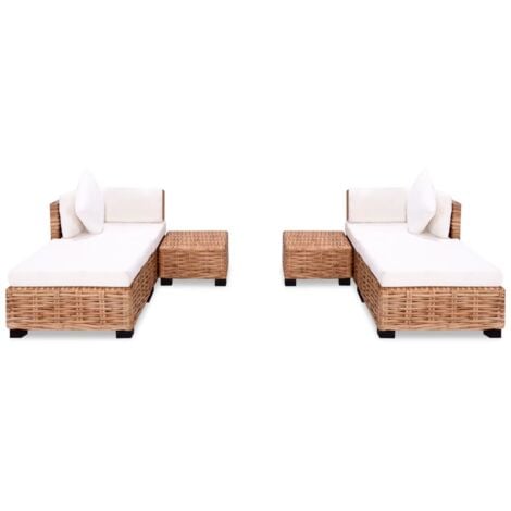 vidaXL Set Divano 16 pz in Rattan Naturale