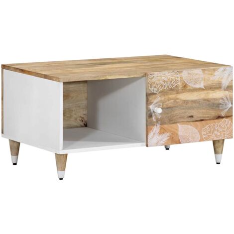 vidaXL Tavolino da Salotto 90x45x40 cm in Legno Massello di Mango