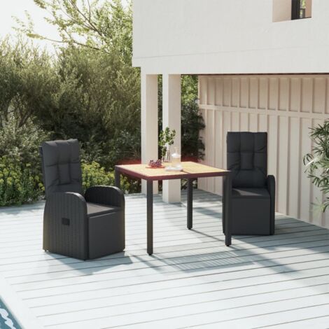 vidaXL Poltrone Centrali 3 pz Polyrattan e Legno Massello di Eucalipto