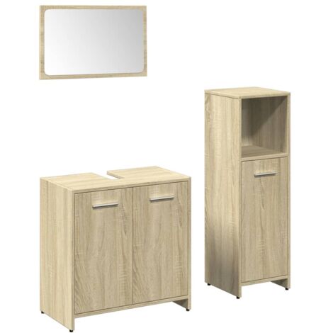 VidaXL Set di Credenze 3 pz Rovere Sonoma in Legno Multistrato | Leroy Merlin