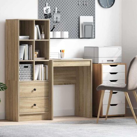 VidaXL Scrivania Ripiani Rovere Sonoma 105x50x90cm Multistrato e Ferro | Leroy Merlin