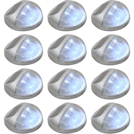 vidaXL Lampade Solari da Parete da Esterni a LED 12 pz Rotonde Argento
