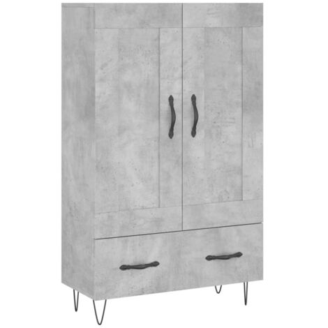 vidaXL Credenza Grigio Cemento 90x34x80 cm in Legno Multistrato