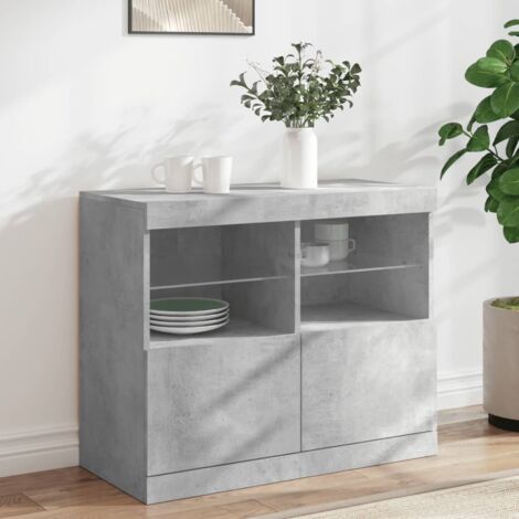 VidaXL Credenza Con Luci LED RGB, Bianca, 41x37x100 Cm, In Legno Multistrato, Mobile Con Ante - 4