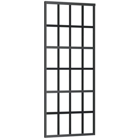 vidaXL Porta Scorrevole in Vetro ESG e Alluminio 76x205 cm Nera
