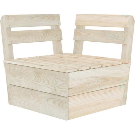 Poltrona angolare Swann modulare in acacia massello e tessuto terracotta
