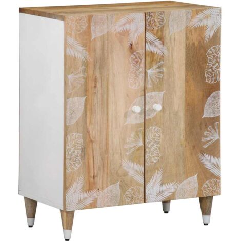 Mobiletto Multiuso 70x40,5x75 Cm In Truciolato Credenza Bianca