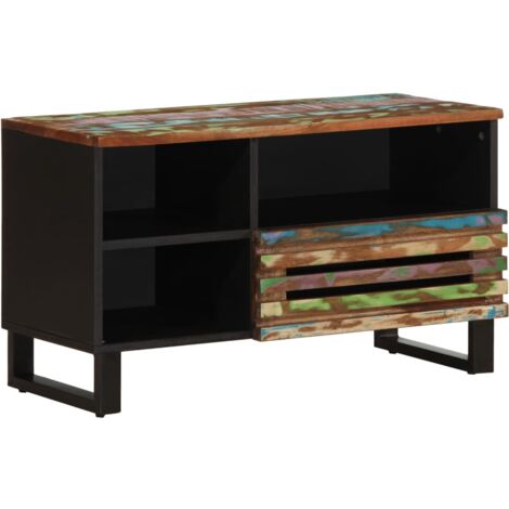 VidaXL Mobile Porta TV 60x35x35 Cm In Legno Massello Di Pino – Design Semplice E Spazioso, Stile Galleggiante