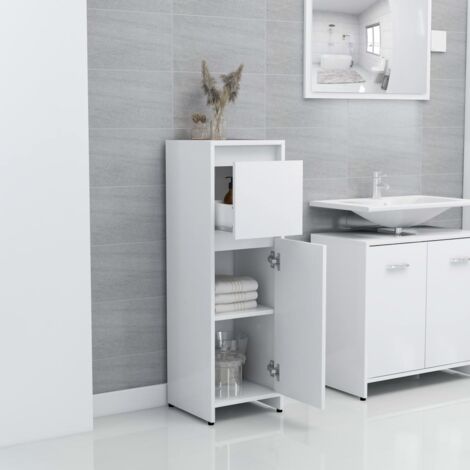 vidaXL Armadio da Bagno Bianco 30x30x95 cm in Legno Multistrato