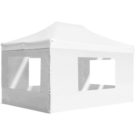 VidaXL Gazebo Professionale Pieghevole In Alluminio Con Pareti 2x2m | Crema Con Tetto In Oxford E Finestre In PVC
