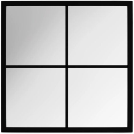 vidaXL Specchio da Parete Nero 40x40 cm in Metallo