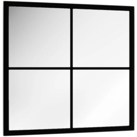 vidaXL Specchio da Parete Nero 40x40 cm in Metallo