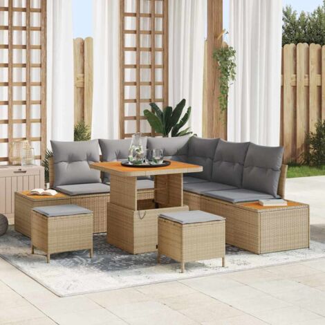 Sedie Da Pranzo In Legno Di Acacia VidaXL Con Cuscini – Set Da 8 Pezzi, Per Esterni, Design A Doghe, Colori Assortiti