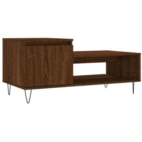 VidaXL Tavolino Da Salotto Moderno | Rovere Nero 60x44.5x45 Cm | Legno Ingegnerizzato | Mobile Soggiorno Portata 75kg