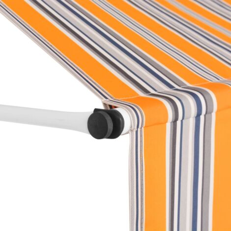 vidaXL Tenda da Sole Retrattile Manuale 150 cm a Strisce Blu e Gialle