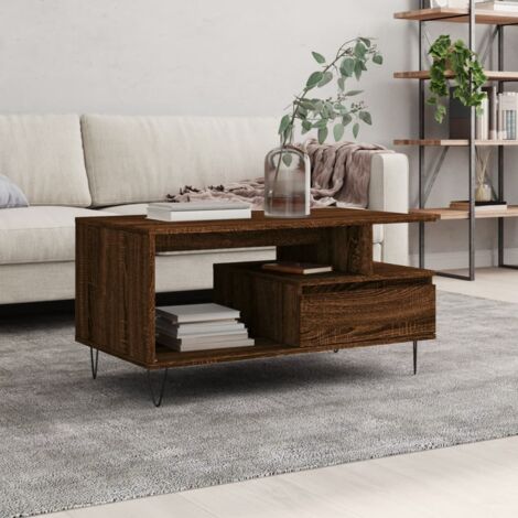 vidaXL Tavolino Salotto Rovere Marrone 90x44,5x45 cm Legno Multistrato
