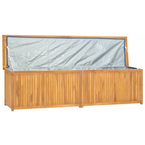 Cassapanca Da Esterno In Legno Massello Di Acacia 175x50x55 Cm – Baule Contenitore Impermeabile Con Coperchio