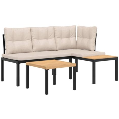 VidaXL Letto Giardino Acciaio Verniciato a Polvere 260x40x68 cm Grigio