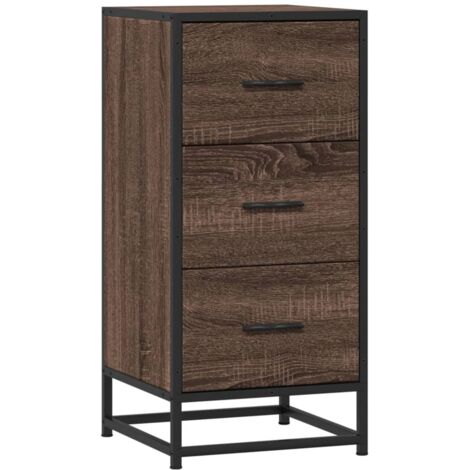 VidaXL Credenza Con Anta E 4 Cassetti - Rovere Marrone, 71x35x84 Cm, Truciolato, Configurabile