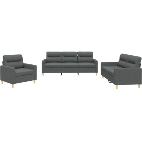Set di divani in tessuto grigio scuro da 2 pezzi | Leroy Merlin