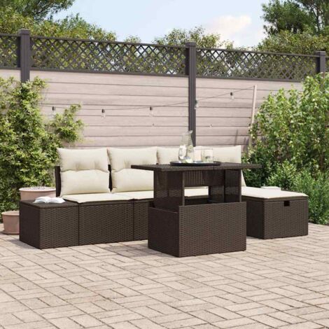 Set tavolo e sedie da giardino 4 posti marrone e nero vidaXL | Leroy Merlin