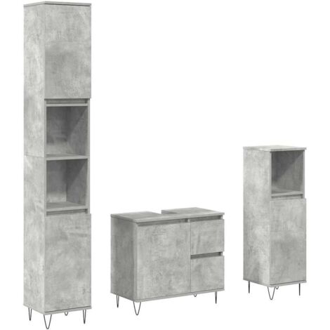vidaXL Armadio Porta CD Grigio Cemento 102x16x177,5 cm in Legno