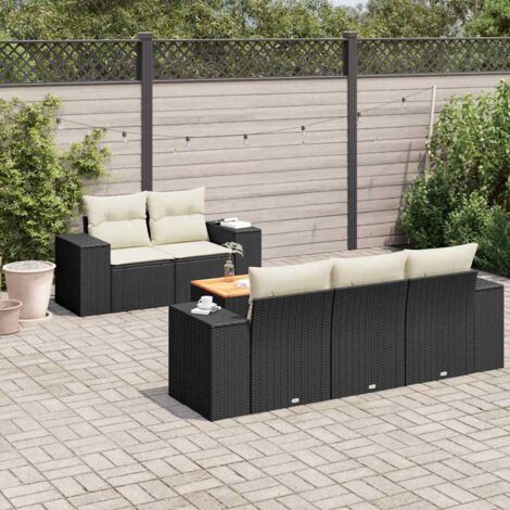 Divano da giardino a 2 posti con cuscini in polyrattan grigiocod mxl 71386