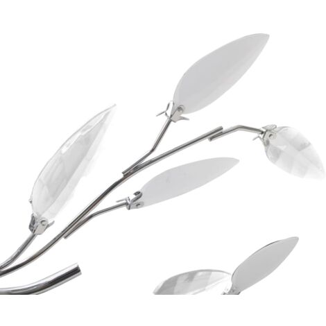 vidaXL Lampada da Soffitto Bianca Trasparente Cristalli Acrilici 5 E14