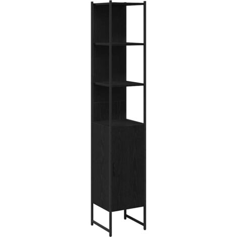 Scaffale Da Parete Solivagant Rovere Nero – 4 Mensole 82x15x51 Cm, Design Auto Per Soggiorno