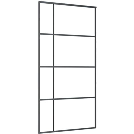 vidaXL Porta Scorrevole in Vetro ESG e Alluminio 102,5x205 cm Nera