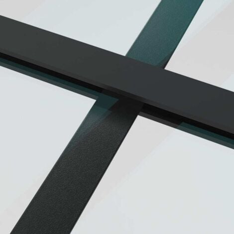vidaXL Porta Scorrevole Vetro Smerigliato ESG Alluminio 90x205 cm Nera