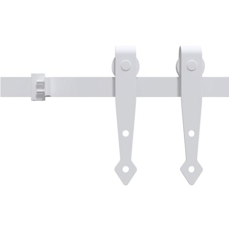 vidaXL Kit Mini Anta Scorrevole in Acciaio al Carbonio Bianco 122 cm