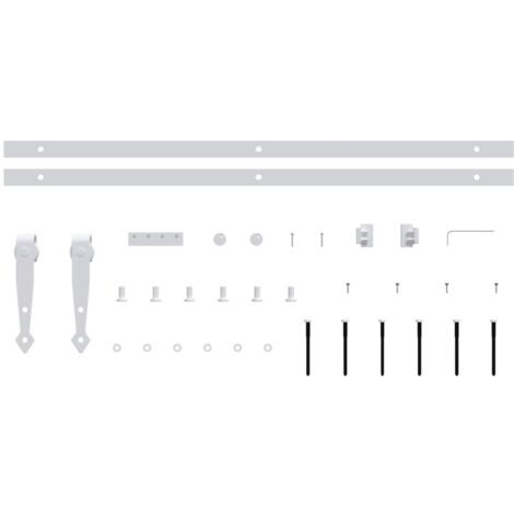 vidaXL Kit Mini Anta Scorrevole in Acciaio al Carbonio Bianco 122 cm