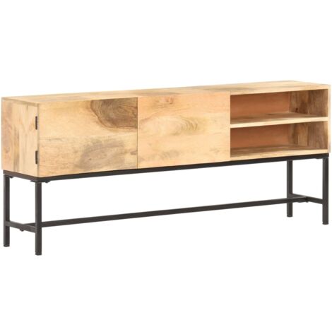 VIDAXL - Credenza In Legno Massello Di Mango E Acciaio 65x33x76cm - ePRICE