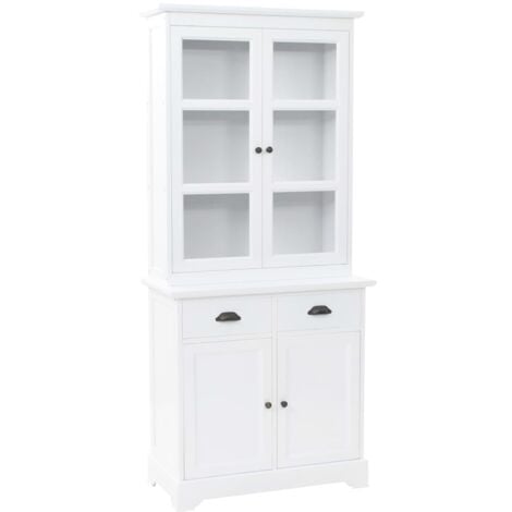 vidaXL Credenza con Alzata 4 Ante in MDF e Legno di Pino 80x40x180 cm