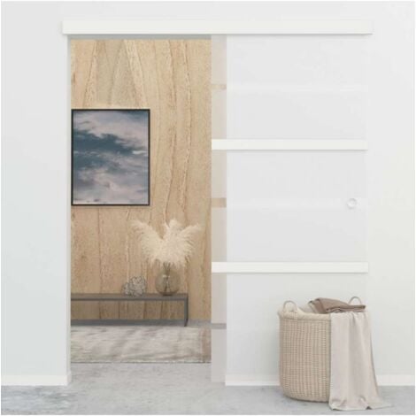 vidaXL Porta Scorrevole in Vetro ESG e Alluminio 90x205cm Argento