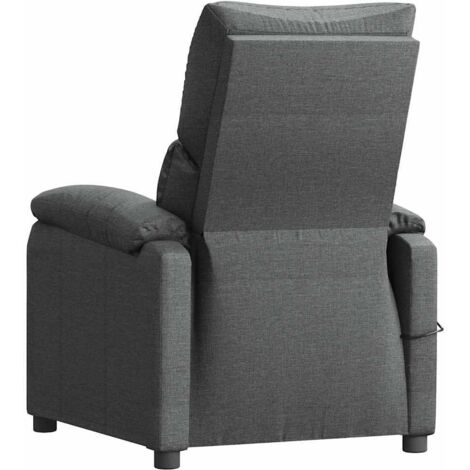 Poltrona Relax Massaggiante Reclinabile - Tessuto Grigio Scuro, 6 Punti Massaggio, USB