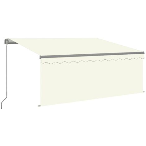 VidaXL Tenda Sole Retrattile Manuale con Parasole 4x3m Gialla Bianca