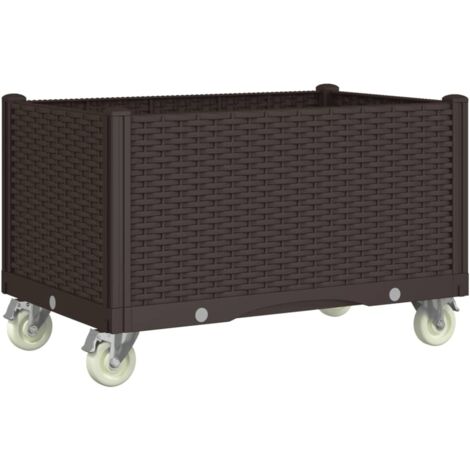 Emsa Fioriera Rustica Marrone Fumo - In Plastica Resistente, Per Interni/esterni, Con Fori Drenaggio, Made In Germany