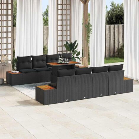 8 Pz Set Salotto Da Giardino | Divani Da Giardino | Mobili Giardino Con Cuscini In Legno Massello Bianco Cfw362579 90621576