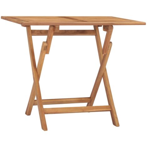 Tavolo Da Giardino Pieghevole Grigio120x70x75 Cm Massello Teak