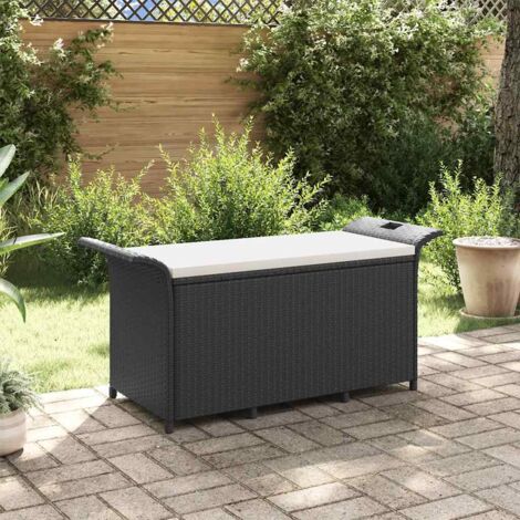 VIDAXL Panca da Giardino Nera 116 cm Acciaio e WPC