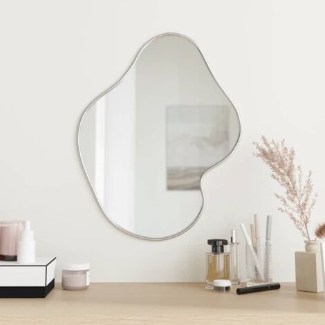 VidaXL Specchio Da Parete Argento 40x30 Cm - Minimalista Con Telaio In PVC, Per Bagno, Corridoio, Soggiorno - 2