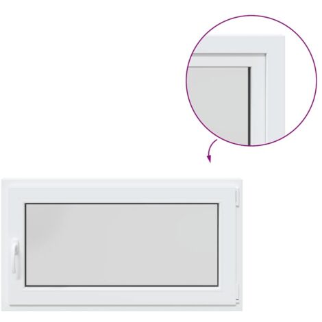 VidaXL RISOR 50x50 Cm Tilt & Turn PVC Egress Window - White, Double - View #3