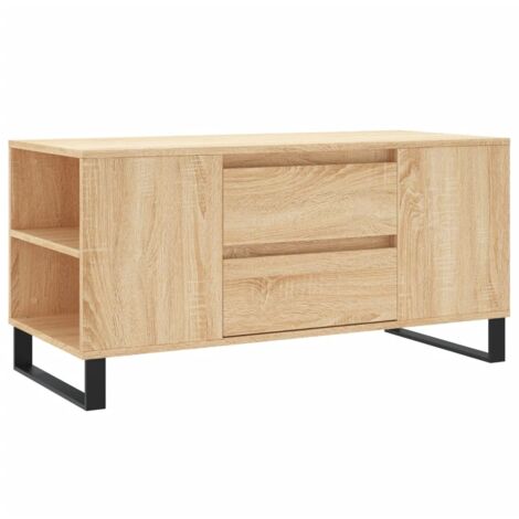 VidaXL Tavolino Salotto Rovere Marrone | 60x50x40 Cm | Legno Multistrato E Gambe Metallo | Con Vano Portariviste