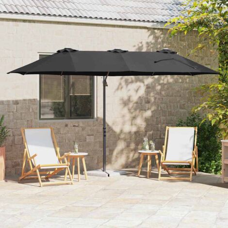 VidaXL Ombrellone a 3 Livelli con Palo in Alluminio Nero 2,5x2,5 m
